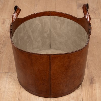 Lot 441 - A large leather bucket