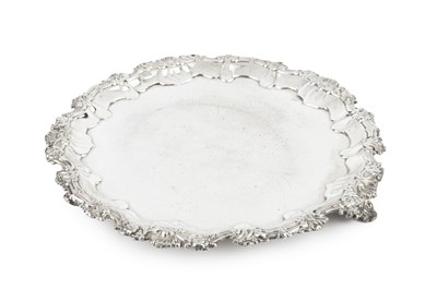 Lot 951 - A William IV silver salver, with shaped...