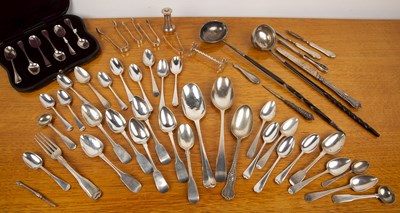 Lot 500 - Collection of silver comprising mostly spoons,...