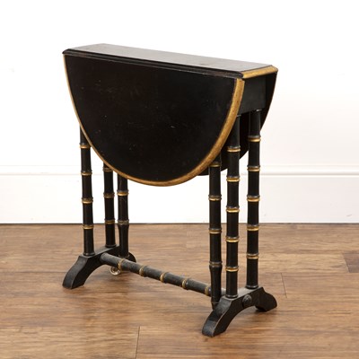 Lot 36 - Aesthetic movement drop flap table with faux...