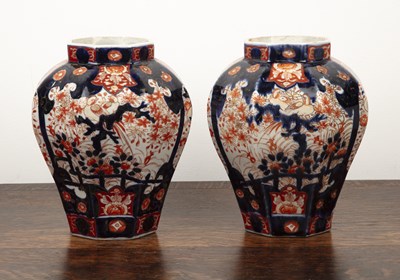 Lot 440 - Pair of Imari octagonal vases Japanese, of...