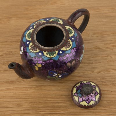 Lot 258 - Miniature cloisonne teapot Japanese, Meiji...