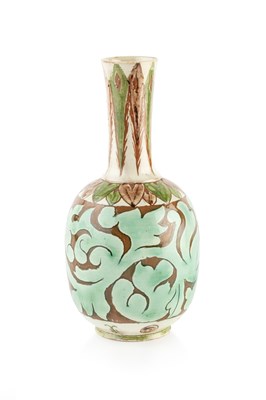 Lot 806 - Della Robbia Pottery Vase decorated with green...