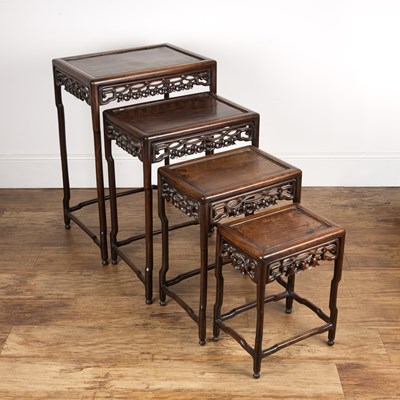 Lot 427 - Quartetto rosewood tables Chinese, circa 1900...