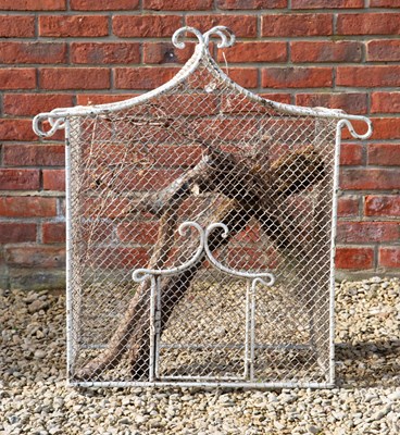 Lot 1324 - A white-painted wire bird cage