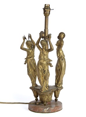 Lot 552 - A brass table lamp