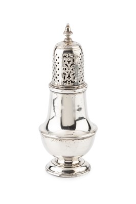 Lot 625 - A George II silver sugar caster, of girdled...