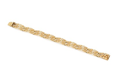 Lot 60 - A 9ct gold bracelet, composed of linked...