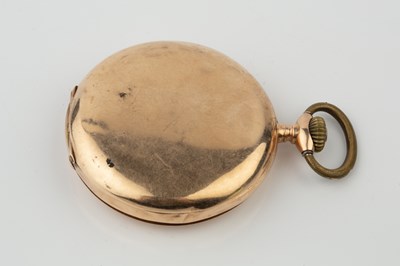 Lot 178 - A Continental 14k gold hunter pocket watch,...