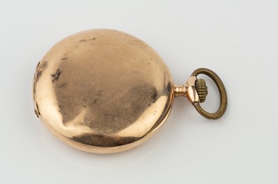 Lot 178 - A Continental 14k gold hunter pocket watch,...