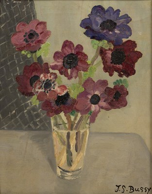 Lot 145 - Jane Bussy (1906-1960) 'Vase of Flowers', oil...