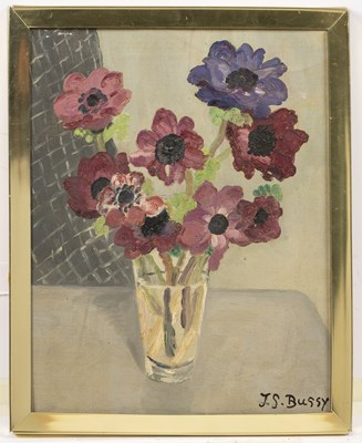Lot 145 - Jane Bussy (1906-1960) 'Vase of Flowers', oil...
