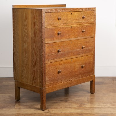 Lot 6 - Heals oak, circa 1930, chest of drawers with...