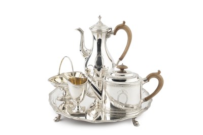 Lot 953 - A silver four piece tea and coffee service,...