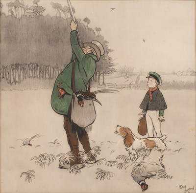 Lot 27 - Cecil Aldin (1870-1935) Pheasant Shooting,...