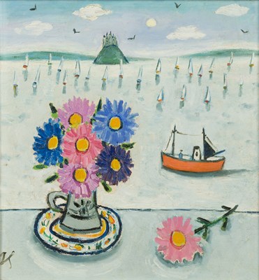 Lot 104 - Joan Gillchrest (1918-2008) Flowers on a Shelf...