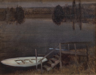 Lot 329 - Harold Speed (1872-1957) Dusk at the River...