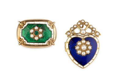 Lot 143 - A late 19th/early 20th century enamel and half...