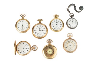 Lot 327 - A gilt metal hunter pocket watch, with white...