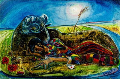 Lot 391 - Sven Berlin (1911-1999) The Sleeping Shepherd,...