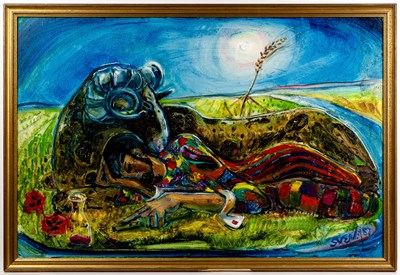 Lot 391 - Sven Berlin (1911-1999) The Sleeping Shepherd,...