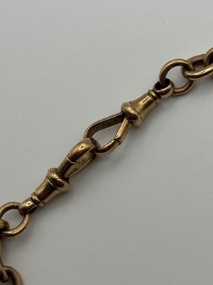 Lot 69 - A 9ct gold Albert chain, composed of alternate...
