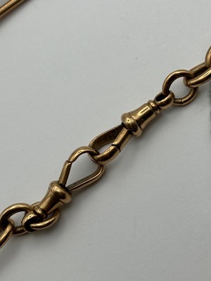 Lot 69 - A 9ct gold Albert chain, composed of alternate...