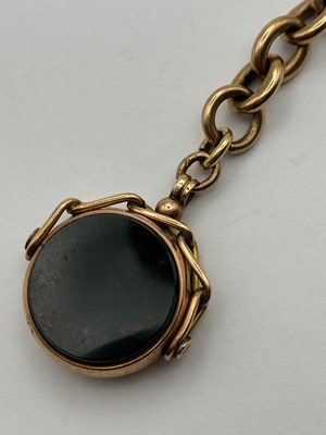 Lot 69 - A 9ct gold Albert chain, composed of alternate...