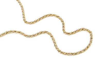 Lot 2 - A two colour precious metal fancy-link chain,...