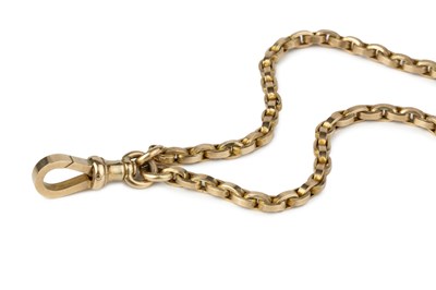 Lot 214 - A belcher-link long chain, with swivel clasp,...