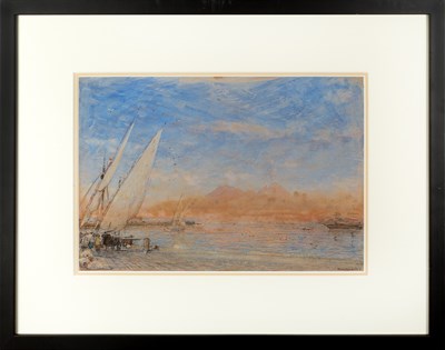 Lot 201 - Albert Goodwin (1845-1932) Vesuvius signed and...