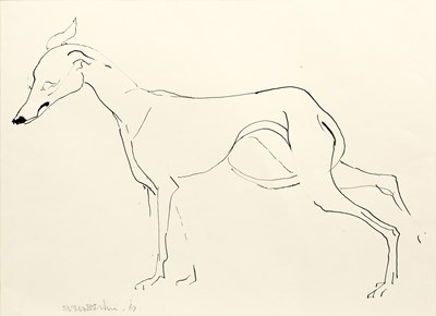 Lot 302 - Sven Berlin (1911-1999) Greyhound, 1967 signed...