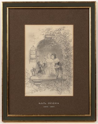 Lot 491 - Achille Deveria (1800-1857) Admiring the view...