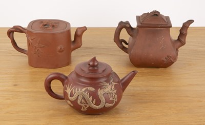 Lot 188 - Yixing teapot and two others Chinese,...