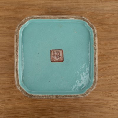 Lot 159 - Porcelain square dish Chinese, Daoguang with...