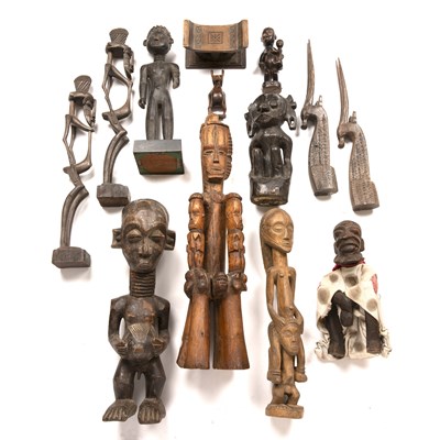 Lot 108 - African tribal art to include mask and Igbo...