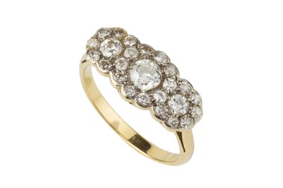 Lot 77 - A diamond dress ring, designed as a trio of...