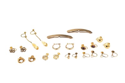 Lot 355 - Ten pairs of ear clips, of varied design, some...