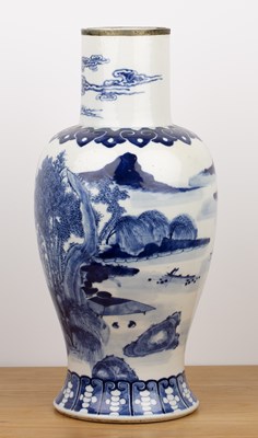 Lot 61 - Blue and white vase Chinese, 19th Century with...