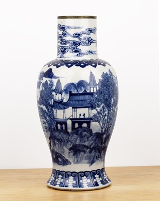 Lot 61 - Blue and white vase Chinese, 19th Century with...