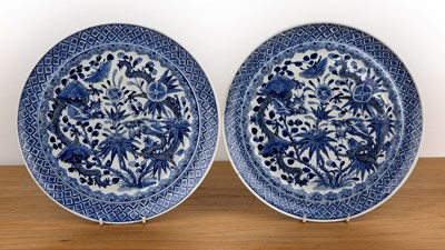 Lot 60 - Pair of blue and white porcelain plates...