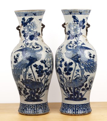 Lot 59 - Pair of crackleware vases Chinese, 19th...