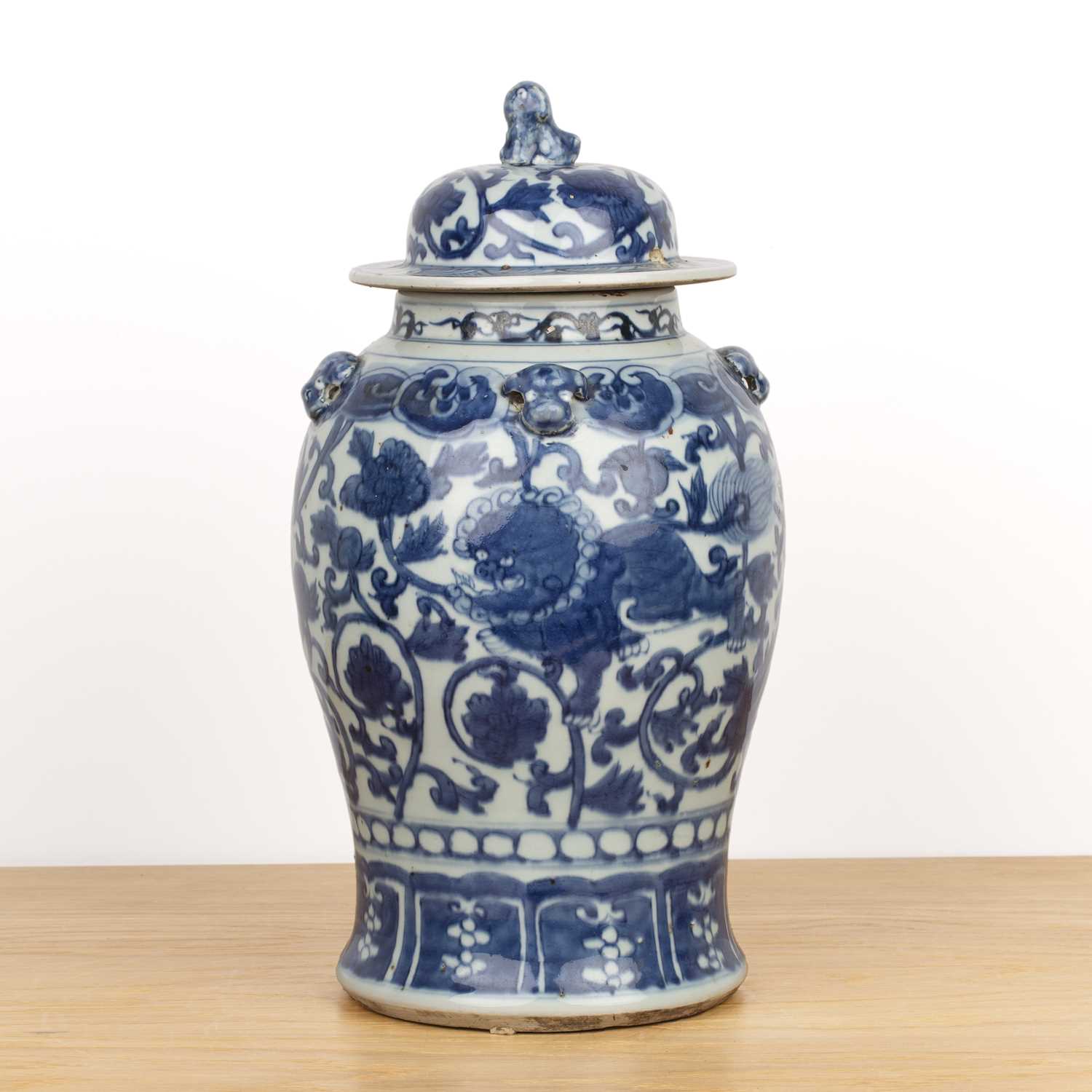 Lot 63 - Blue and white vase and cover Chinese, 19th...