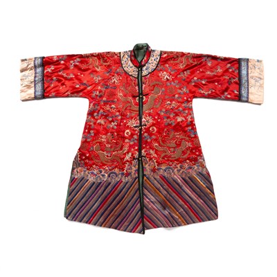 Lot 290 - Red ground silk bridal robe Chinese, late 19th...