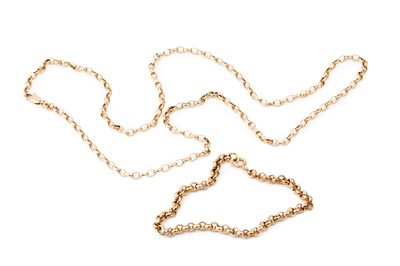 Lot 75 - A 9ct gold belcher link necklace, the clasp...