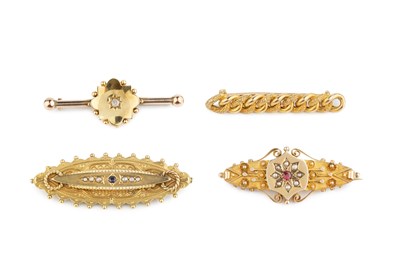 Lot 144 - A Victorian diamond set bar brooch, the...