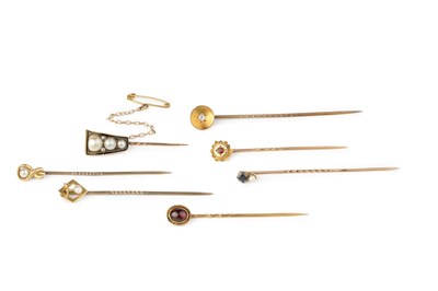 Lot 375 - A collection of stick pins, comprising a...