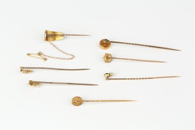 Lot 375 - A collection of stick pins, comprising a...