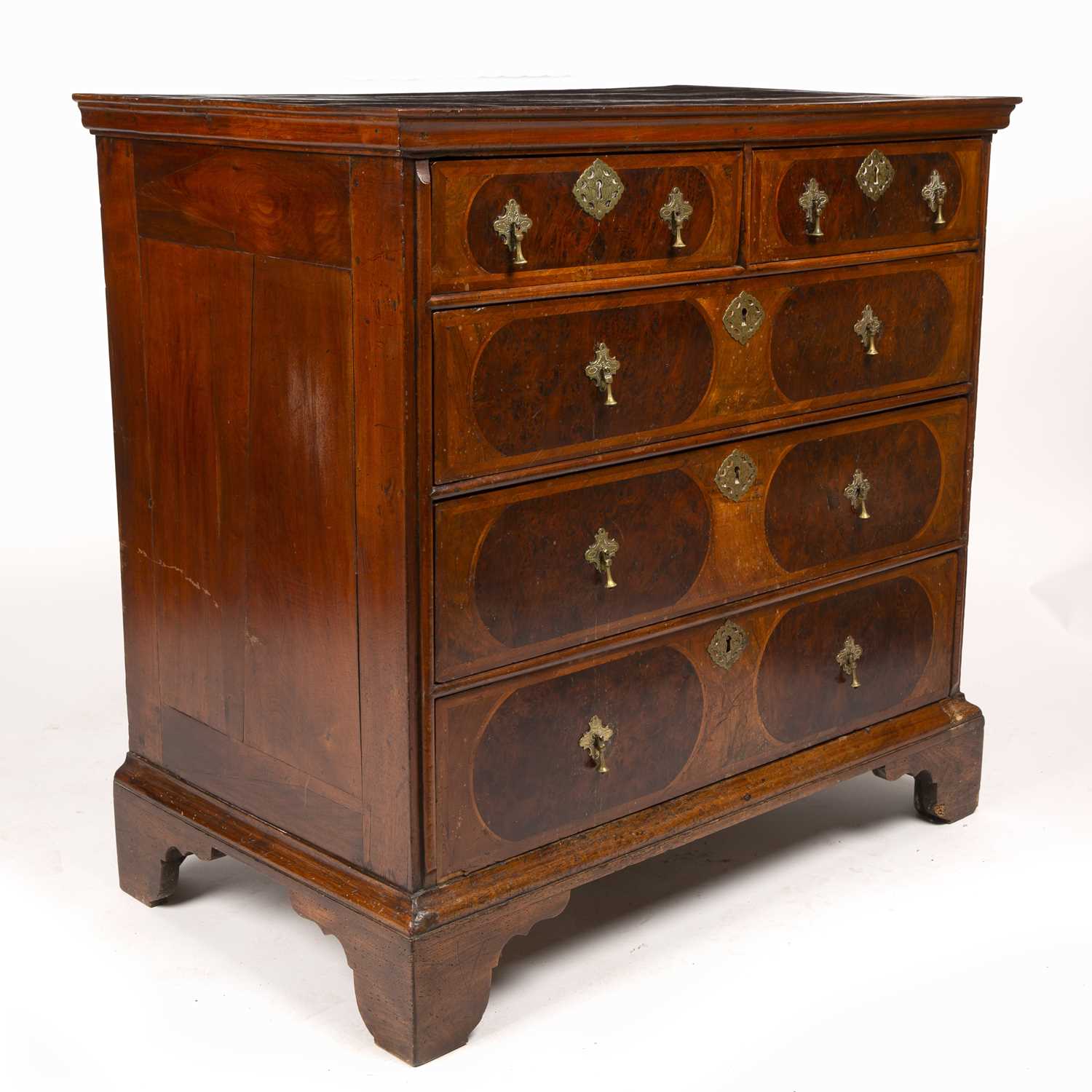 Lot 15 - An 18th century walnut and burr wood inlaid...