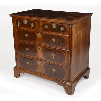 Lot 15 - An 18th century walnut and burr wood inlaid...